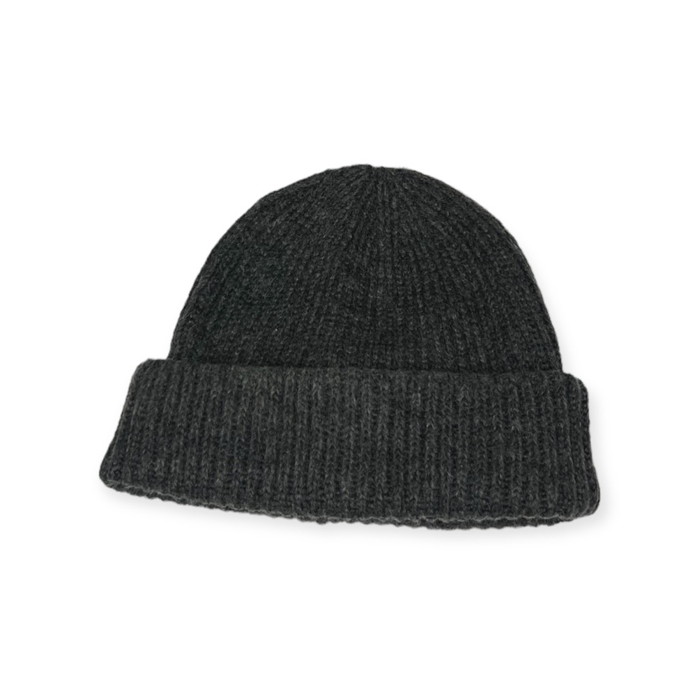 Ribbed Cuffed Winter Beanie Charcoal Gray One Size